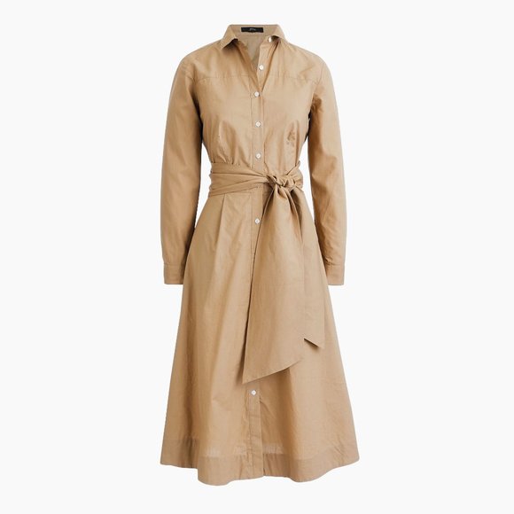 j crew tie waist shirt dress J. CREW New Tie-waist Shirtdress in Stripe